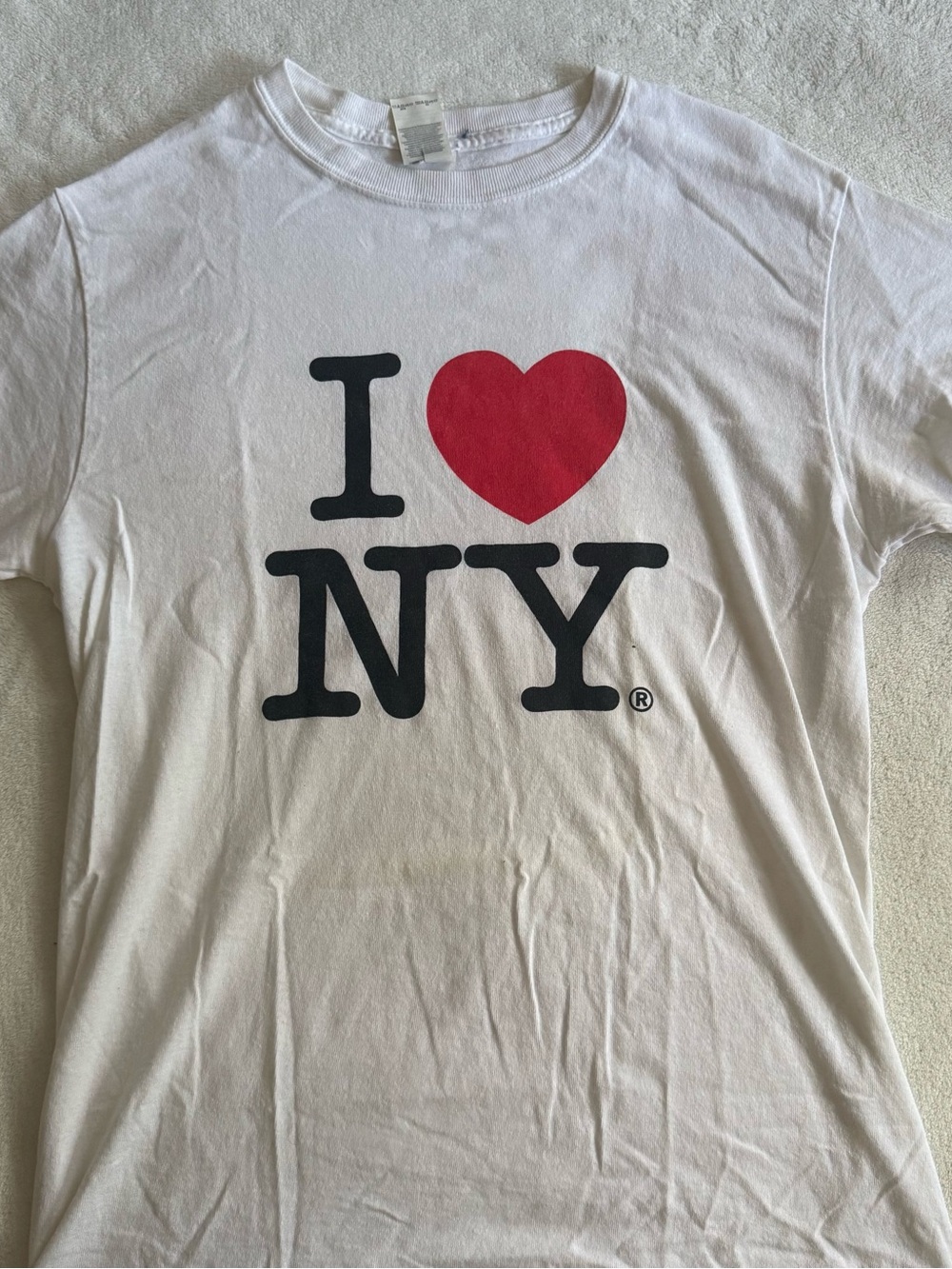 I ❤️ NY Graphic Men’s T-Shirt - White with Red Heart